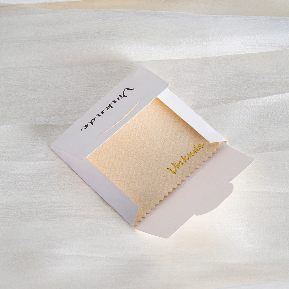 DIY Personalized Polishing Cloths Custom Jewelry Earrings Cleaning Cloth With Logo 8x8cm White Black Paper Individually packaged by Reinvent Yourself