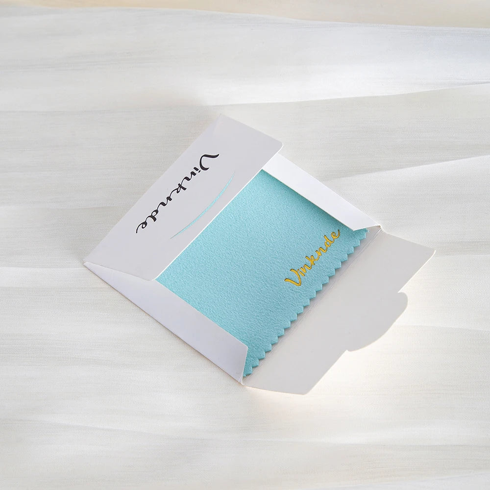 DIY Personalized Polishing Cloths Custom Jewelry Earrings Cleaning Cloth With Logo 8x8cm White Black Paper Individually packaged by Reinvent Yourself
