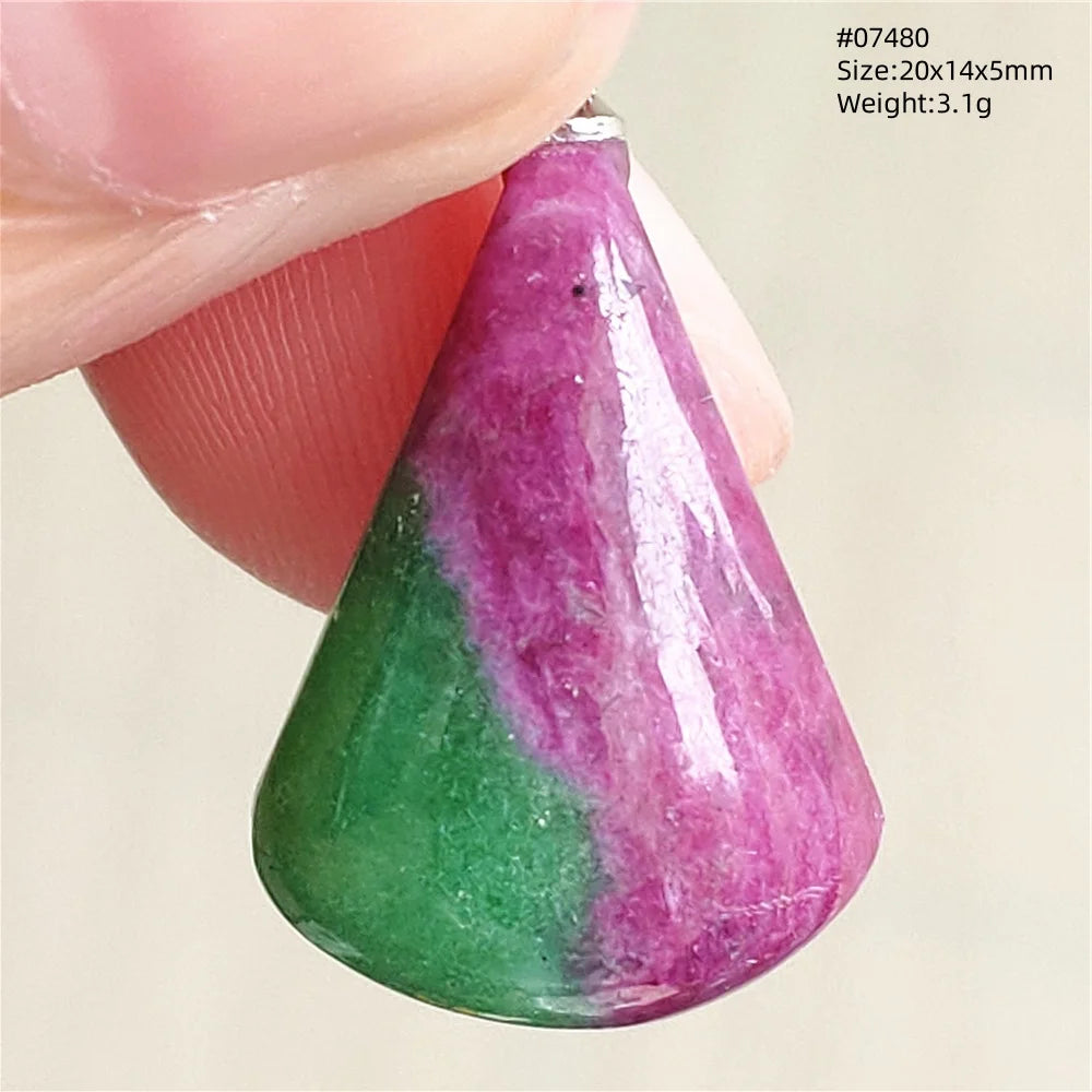 Natural Red Ruby Pendant Jewelry Love Heart Watermelon Ruby Zoisite Necklace Women Men 925 Sterling Silver AAAAA by Reinvent Yourself