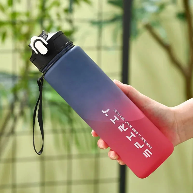 800ml/28oz Large Capacity Sports Water Bottle Leak Proof Colorful Plastic Cup Drinking Outdoor Travel Portable Gym Fitness Jugs by Reinvent Yourself