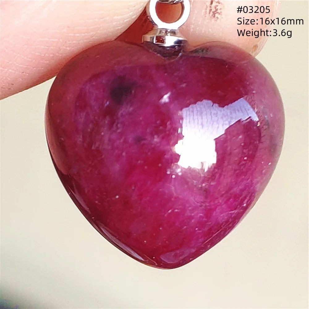 Natural Red Ruby Pendant Jewelry Love Heart Watermelon Ruby Zoisite Necklace Women Men 925 Sterling Silver AAAAA by Reinvent Yourself