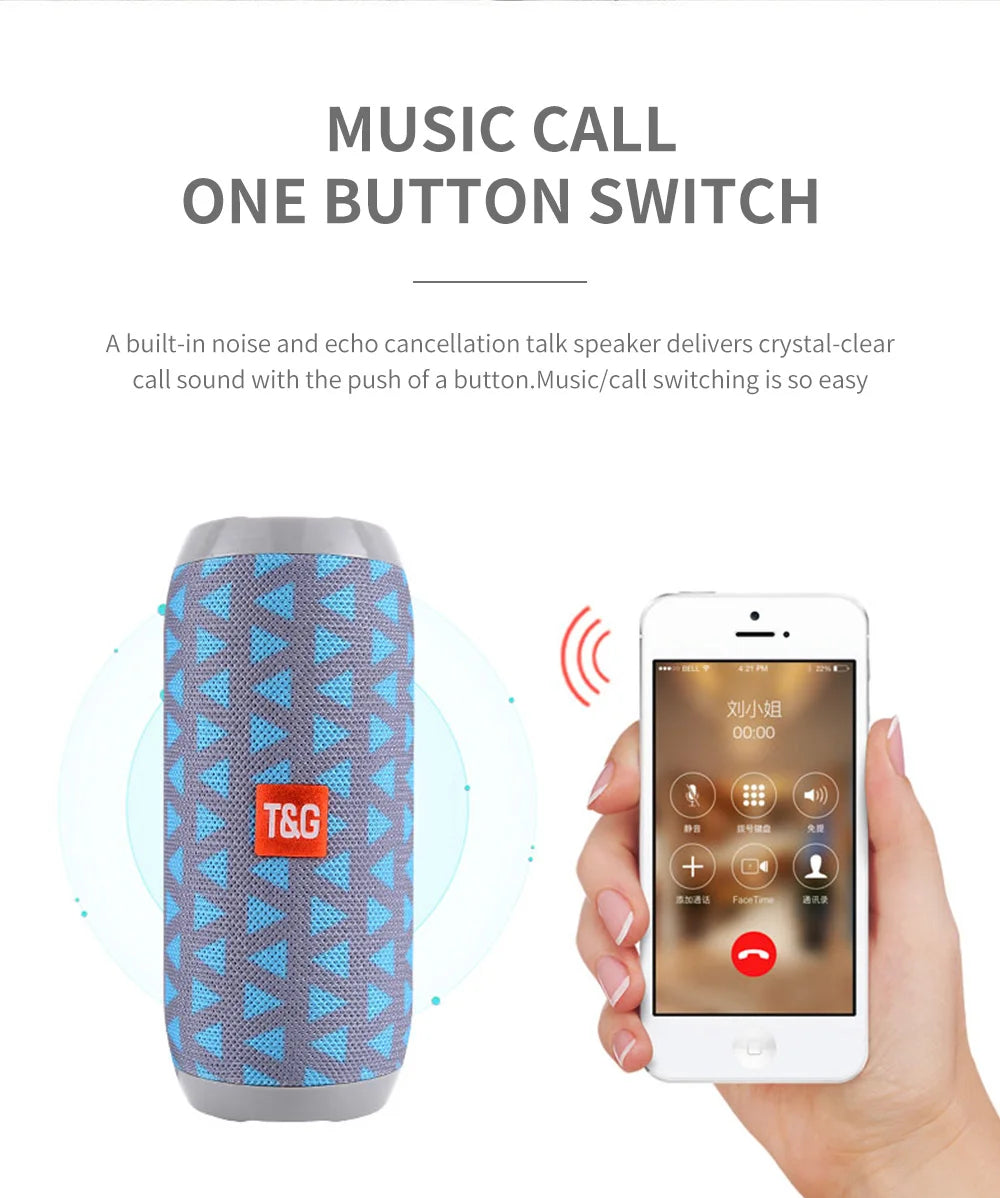 Bluetooth Speaker T&G TG117 Portable TWS Sound Box Waterproof Loudspeaker Outdoor Stereo Surround Speakers Support TF FM Radio by Reinvent Yourself