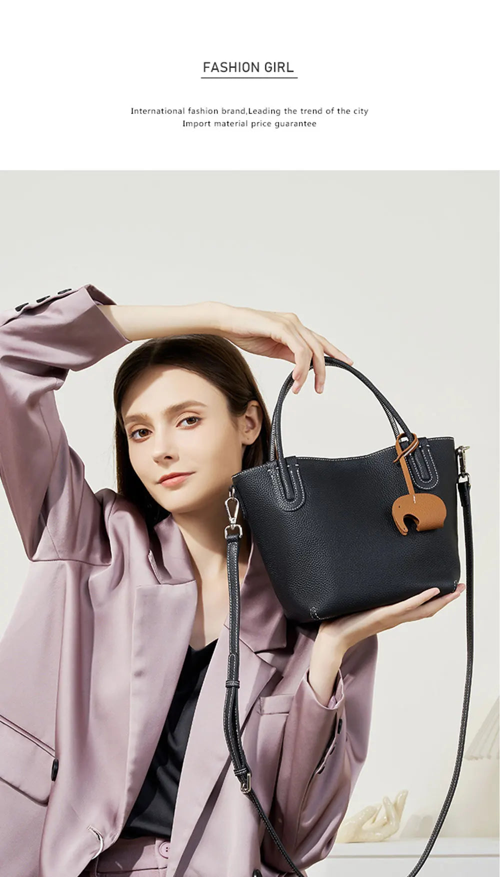 Genuine Leather Women Bucket Bag Luxury Designer Handbags High Quality Cowhide Women's Shoulder Bags Fashion Crossbody Bag by Reinvent Yourself