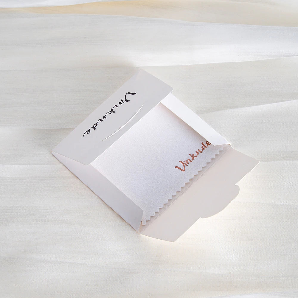 DIY Personalized Polishing Cloths Custom Jewelry Earrings Cleaning Cloth With Logo 8x8cm White Black Paper Individually packaged by Reinvent Yourself