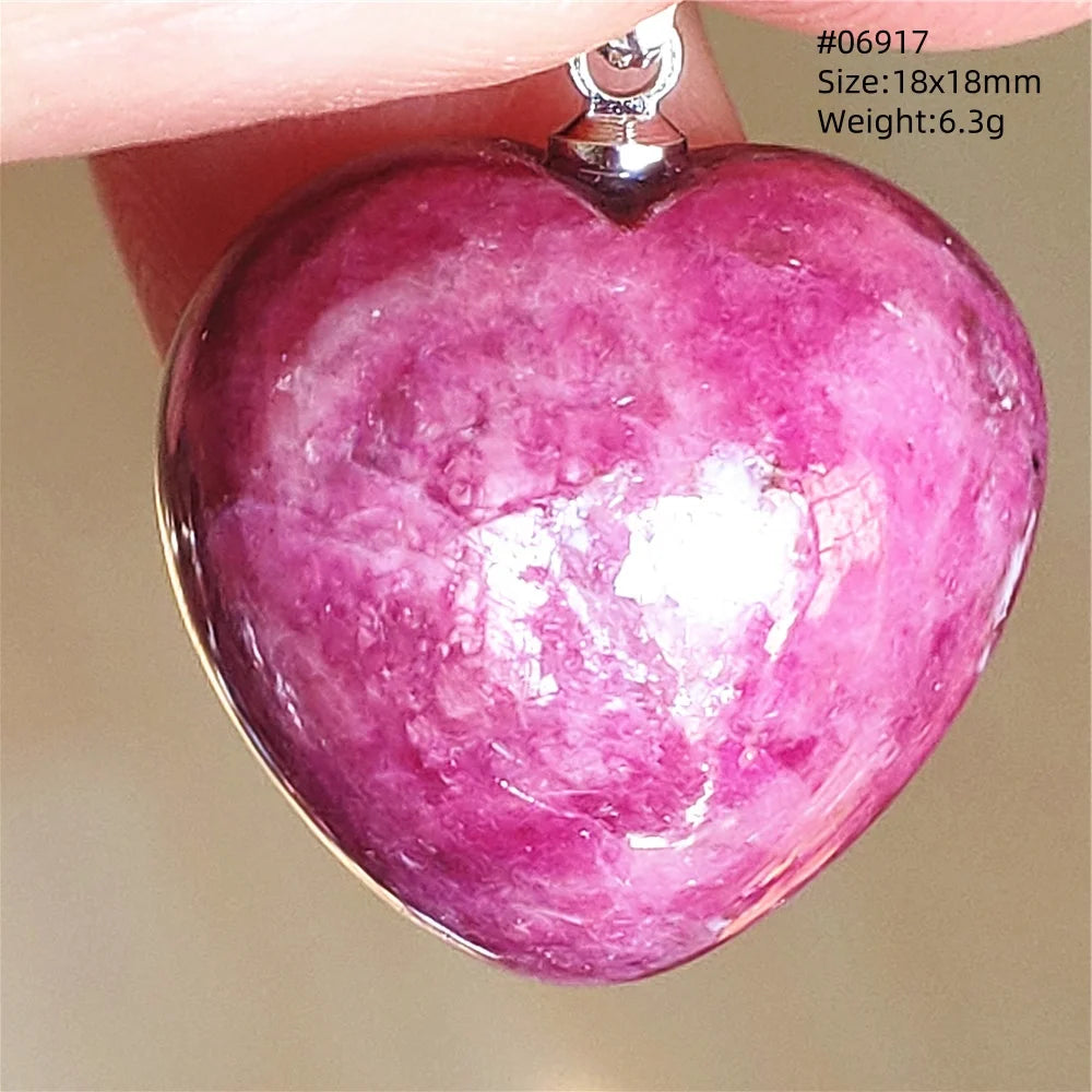 Natural Red Ruby Pendant Jewelry Love Heart Watermelon Ruby Zoisite Necklace Women Men 925 Sterling Silver AAAAA by Reinvent Yourself