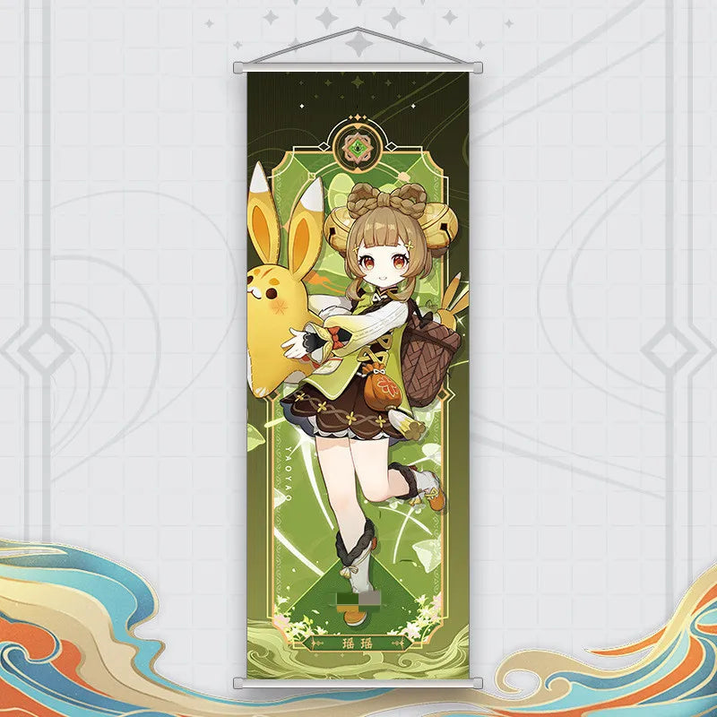 Xiao Yelan Kazuha Hutao Genshin Impact Scroll Canvas Wall Hanging Painting Home Decor Anime Poster Wall Art Room Decoration by Reinvent Yourself