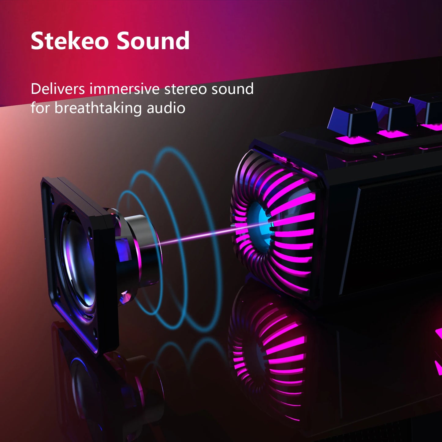 Computer speakers for desktop/laptop with Bluetooth/wired connectivity and dual-mode for gaming/music, featuring microphone. by Reinvent Yourself
