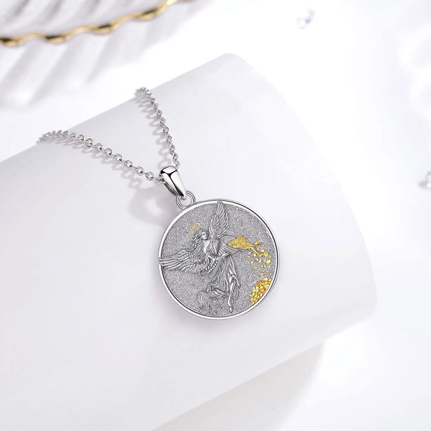 AEONSLOVE 925 Sterling Silver Goddess of Fortune Necklace Roman Goddess Coin Pendant Luck Amulet Mythology Jewelry for Women Men by Reinvent Yourself