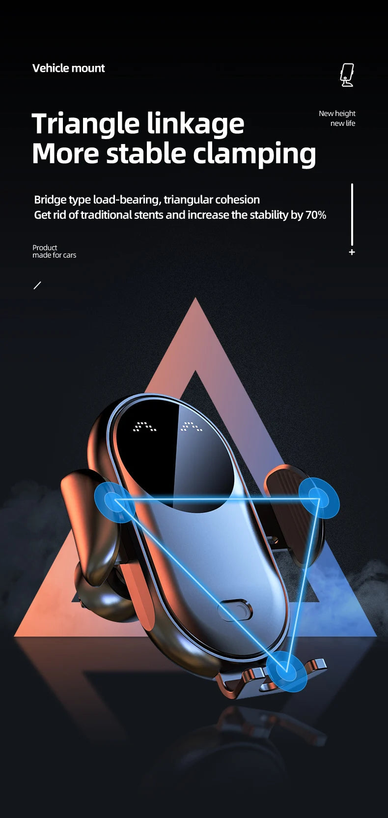 Wireless Charger Car Mount for Air Vent Mount Car Phone Holder Rotating Intelligent Infrared Fast Wireless Charging Charger by Reinvent Yourself