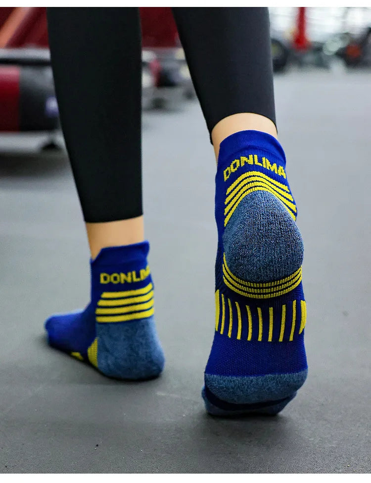 3 Pairs Marathon Socks Men Women Professional Sport Ankle Running Socks Thickened Cushioned Tube Low Cut Fitness Short Sock Mesh by Reinvent Yourself