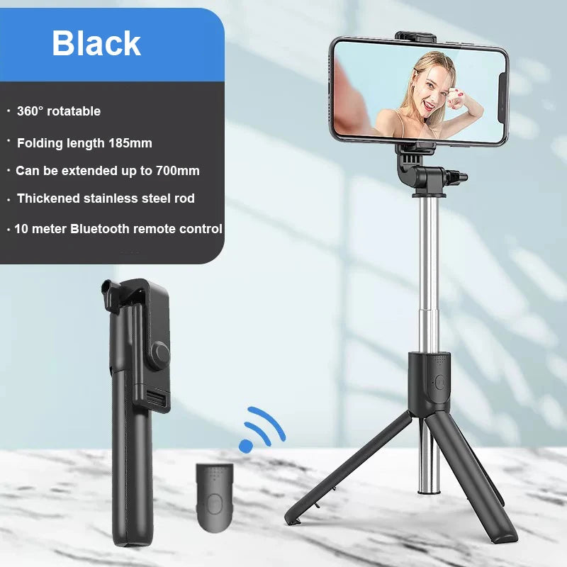 Portable Bluetooth Selfie Stick Mobile Tripod Holder with Remote Shutter Extendable Wireless Remote Retractable Phone Stand by Reinvent Yourself