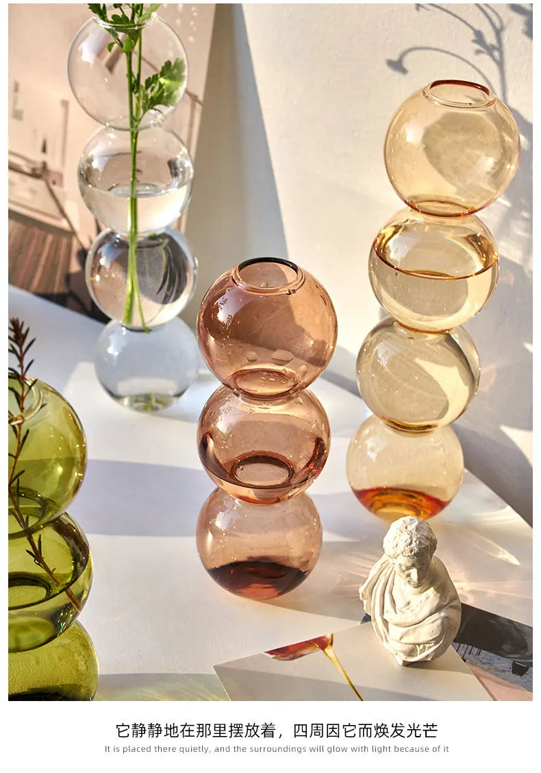 Nordic Glass Vase Home Decor Living Room Decoration Terrarium Flower Vase Plant Pots Decorative Home Accessories Decoration Gift by Reinvent Yourself