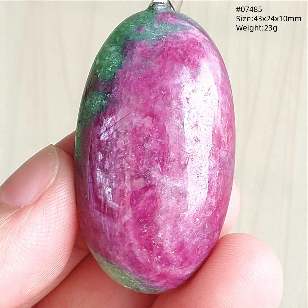 Natural Red Ruby Pendant Jewelry Love Heart Watermelon Ruby Zoisite Necklace Women Men 925 Sterling Silver AAAAA by Reinvent Yourself