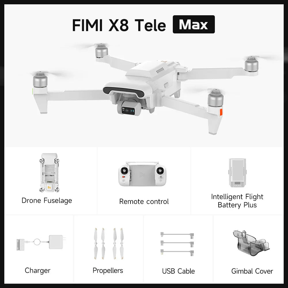 FIMI X8 TELE MAX Drone 4K Professional HDR 48MP 3-Axis Gimbal Camera Drone Professional GPS 20KM RC Quadcopter 2025 New Arrivals by Reinvent Yourself