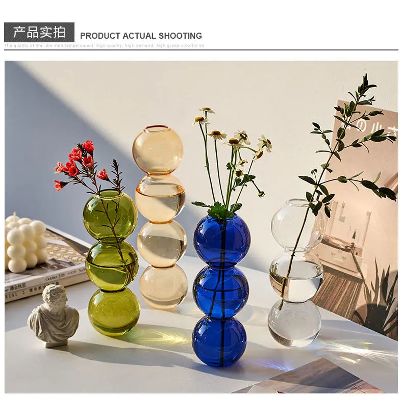 Nordic Glass Vase Home Decor Living Room Decoration Terrarium Flower Vase Plant Pots Decorative Home Accessories Decoration Gift by Reinvent Yourself