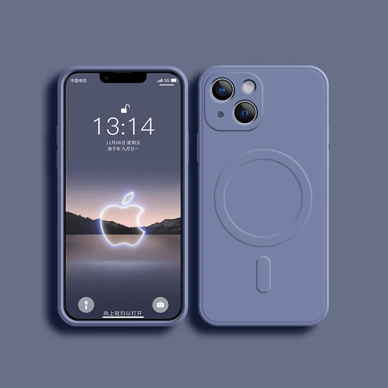 For Magsafe Magnetic Wireless Charge Case For iPhone 14 13 12 11 15 Pro Max Mini XR X S 7 8 Plus Soft Liquid Silicone Back Cover by Reinvent Yourself
