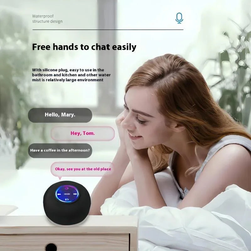 Loudspeaker Bluetooth Speaker Mini Shower Subwoofer Waterproof Handsfree With Suction Cup Mic For Bathroom Pool Beach Car Phone by Reinvent Yourself
