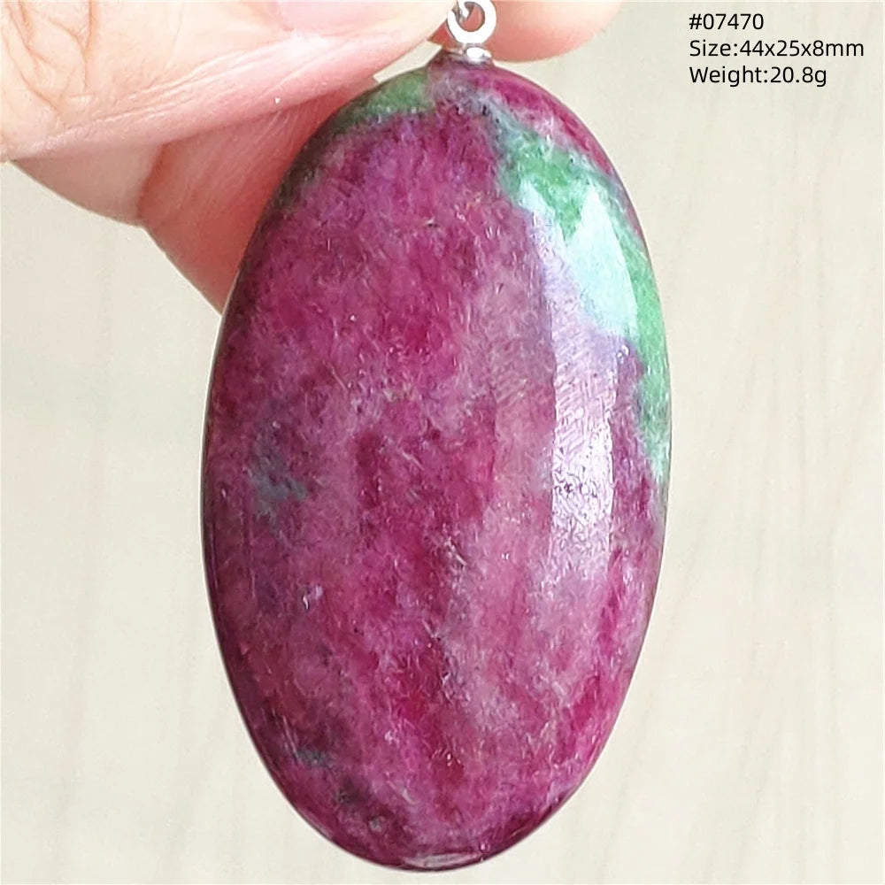 Natural Red Ruby Pendant Jewelry Love Heart Watermelon Ruby Zoisite Necklace Women Men 925 Sterling Silver AAAAA by Reinvent Yourself