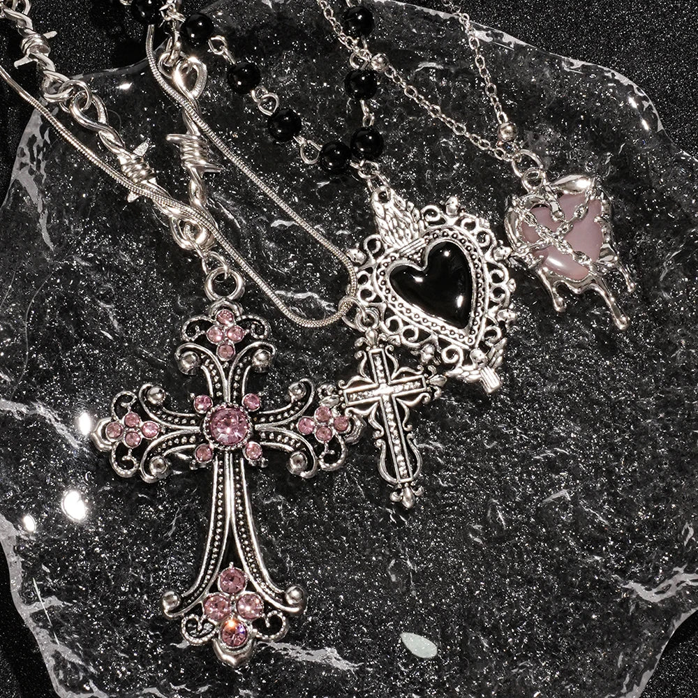 Y2K Sweet Cool Girl Personalized Creative Cross Love Pendant Necklace, Suitable for Daily Wearing by Reinvent Yourself