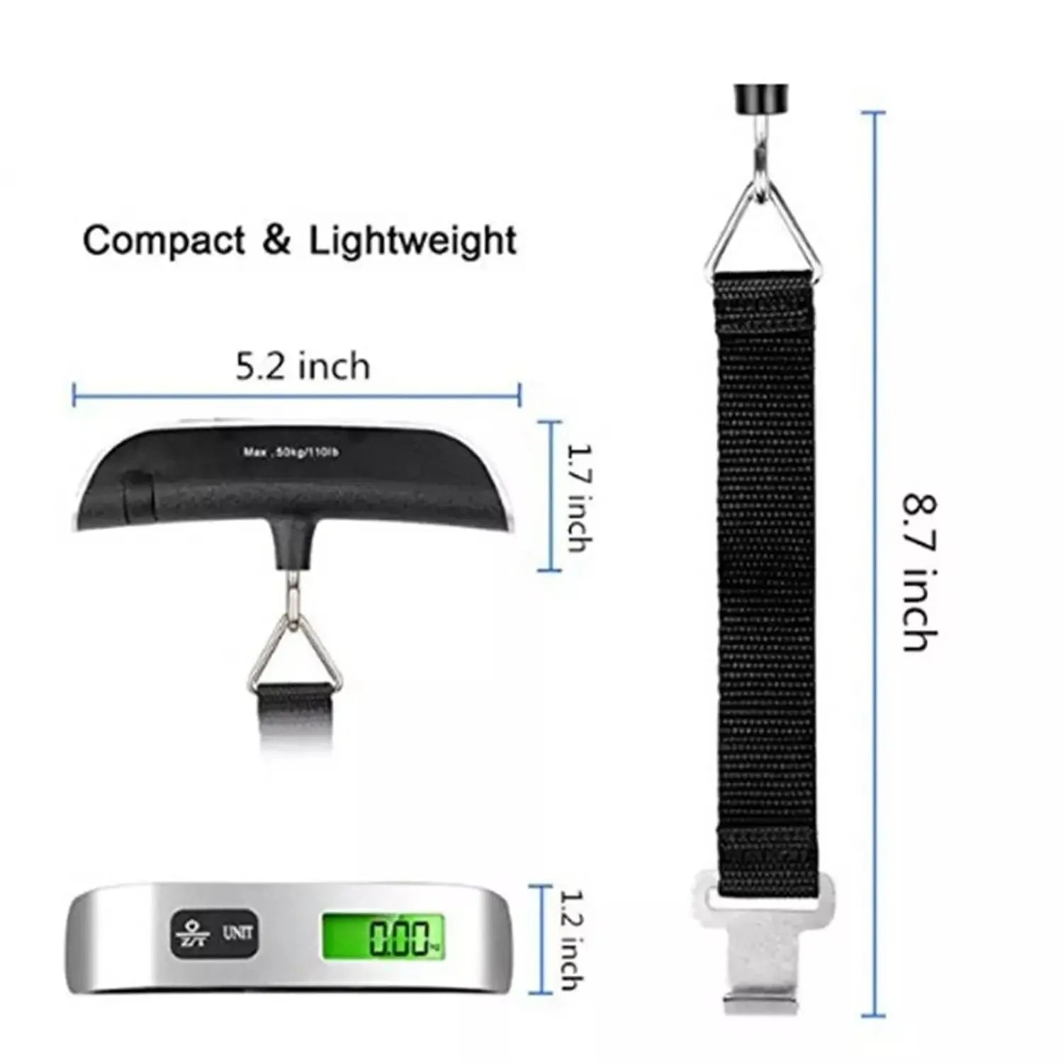 Luggage Scale 110lb 50kg Digital Handheld Portable Hanging Baggage Scale for Travel Suitcase Weight Scale by Reinvent Yourself