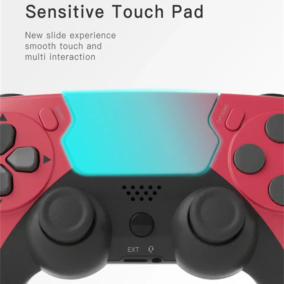 GAMINJA Wireless Controller Bluetooth Gamepad Double Vibration 6Axis Joypad Touchpad Microphone Earphone Port For PS4 PS3 PC by Reinvent Yourself