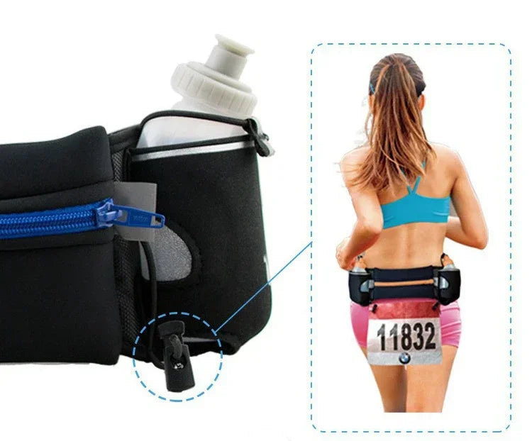 Trail Running Waist Pack For Man/Woman Marathon Phone Water Bottle Sports Fanny Pack Fitness Dual Pocket Running Belt Waist Bag by Reinvent Yourself