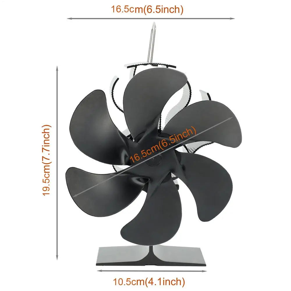 4/5/6 Blades Heat Powered Stove Fan Log Wood Burner Eco-fan Quiet Fireplace Fan Winter Warm Home Heater Efficient Heat Distribu by Reinvent Yourself