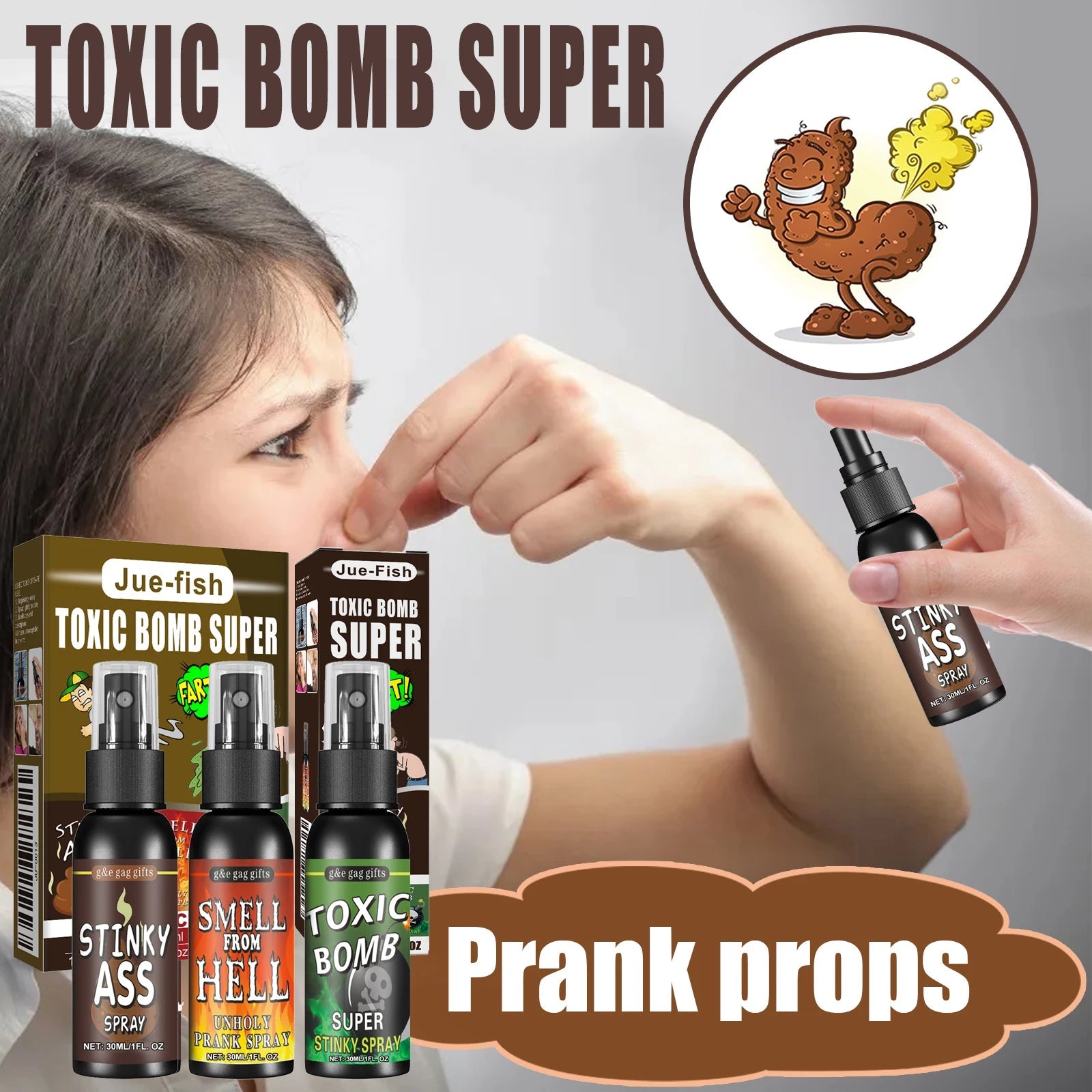 Novelties Liquid Fart Gag Prank Joke Spray Can Stink Bomb Smelly Stinky Gas Joke Sprinkle Prank Family Entertainment Supply by Reinvent Yourself