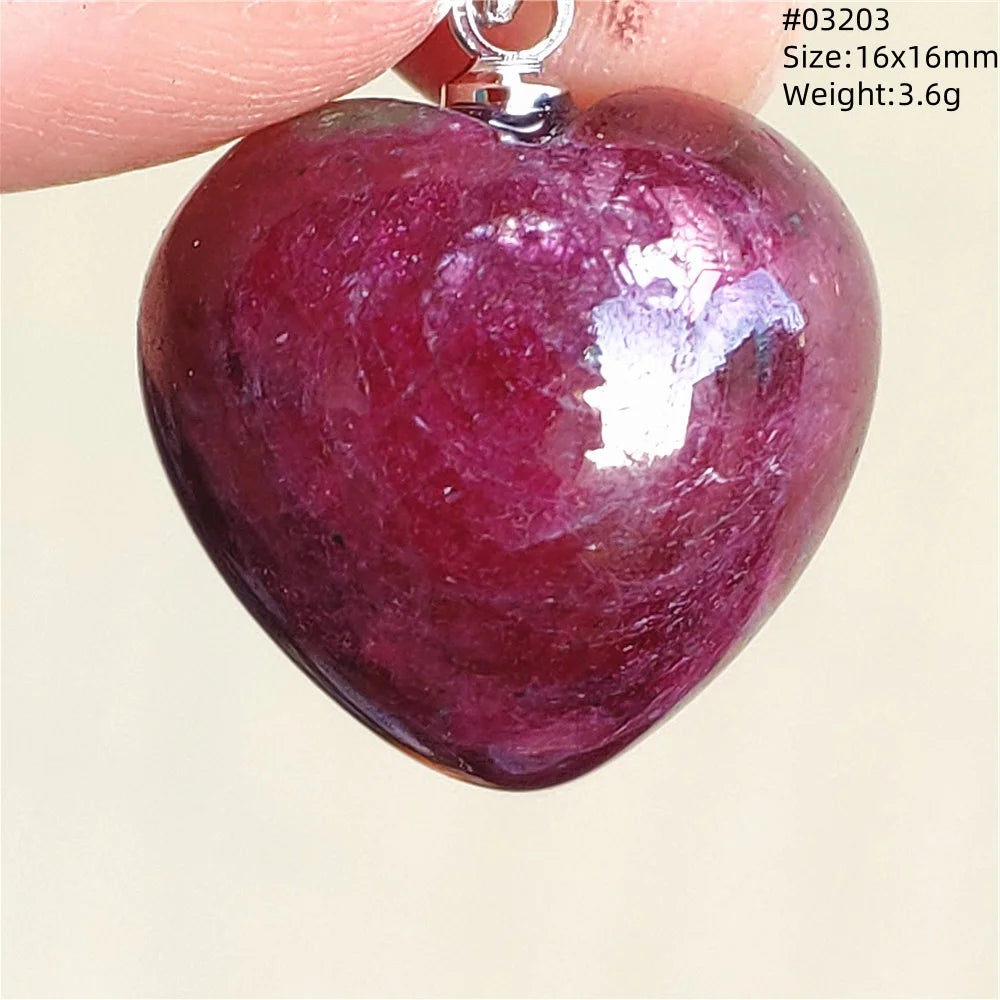 Natural Red Ruby Pendant Jewelry Love Heart Watermelon Ruby Zoisite Necklace Women Men 925 Sterling Silver AAAAA by Reinvent Yourself