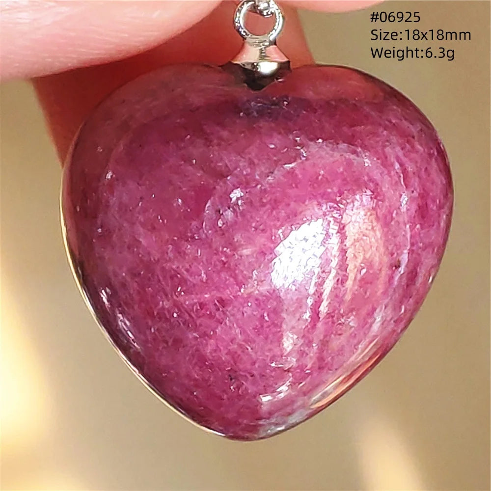 Natural Red Ruby Pendant Jewelry Love Heart Watermelon Ruby Zoisite Necklace Women Men 925 Sterling Silver AAAAA by Reinvent Yourself