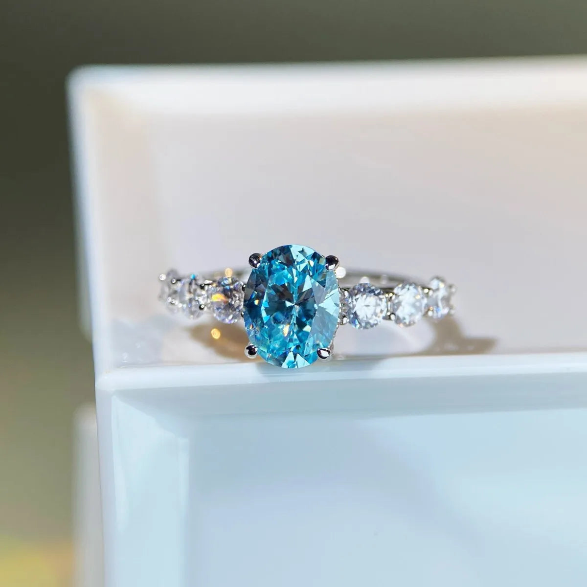 S925 Sterling Silver 4-Carat Sugar Cube Pagoda Ring Women's Premium Ladies Luxury Exquisite Gift Jewelry by Reinvent Yourself