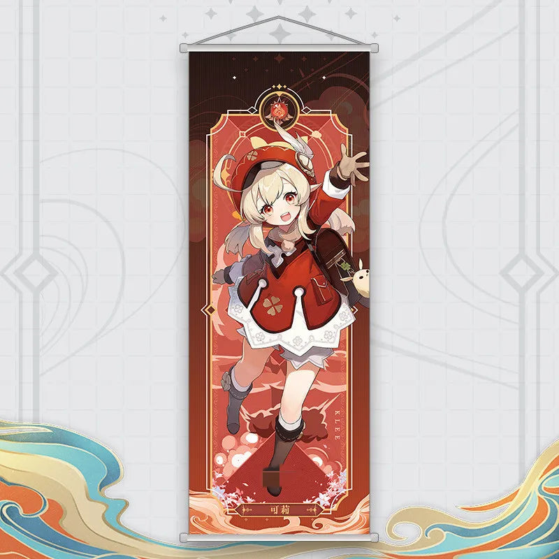 Xiao Yelan Kazuha Hutao Genshin Impact Scroll Canvas Wall Hanging Painting Home Decor Anime Poster Wall Art Room Decoration by Reinvent Yourself