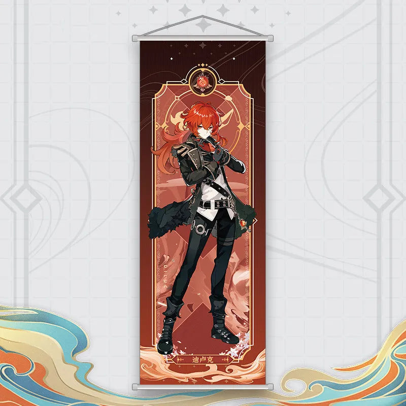 Xiao Yelan Kazuha Hutao Genshin Impact Scroll Canvas Wall Hanging Painting Home Decor Anime Poster Wall Art Room Decoration by Reinvent Yourself