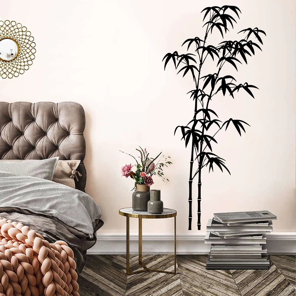 Large Bamboo Tree Wall Sticker Bathroom Bedroom Branch Nature Jungle Woodland Wall Decal Office Vinyl Home Decor by Reinvent Yourself