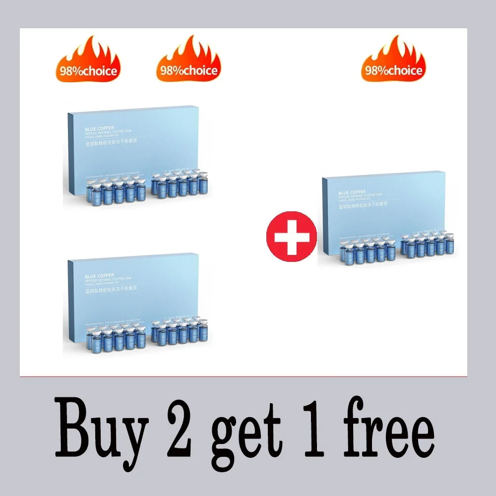 Blue Copper Peptide Freeze-Dried Powder Set Oligopeptide Anti Wrinkle Essence Shrink Pores Acne Treatment Skincare Serum 20pcs by Reinvent Yourself
