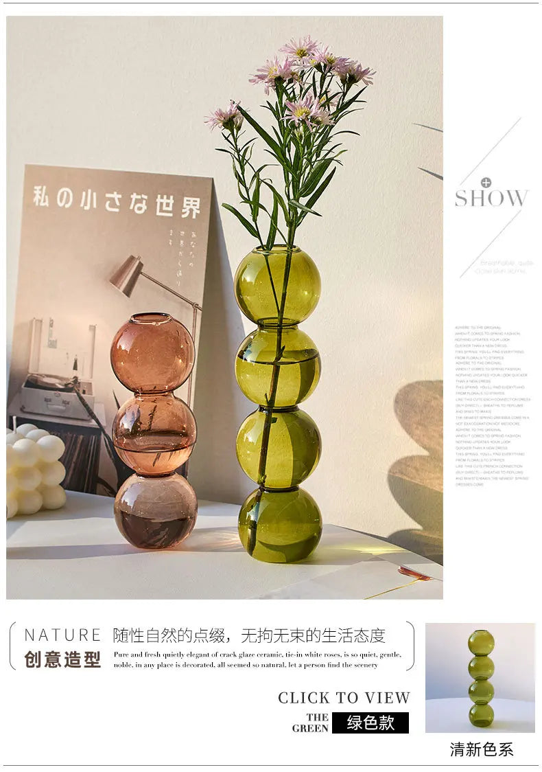 Nordic Glass Vase Home Decor Living Room Decoration Terrarium Flower Vase Plant Pots Decorative Home Accessories Decoration Gift by Reinvent Yourself
