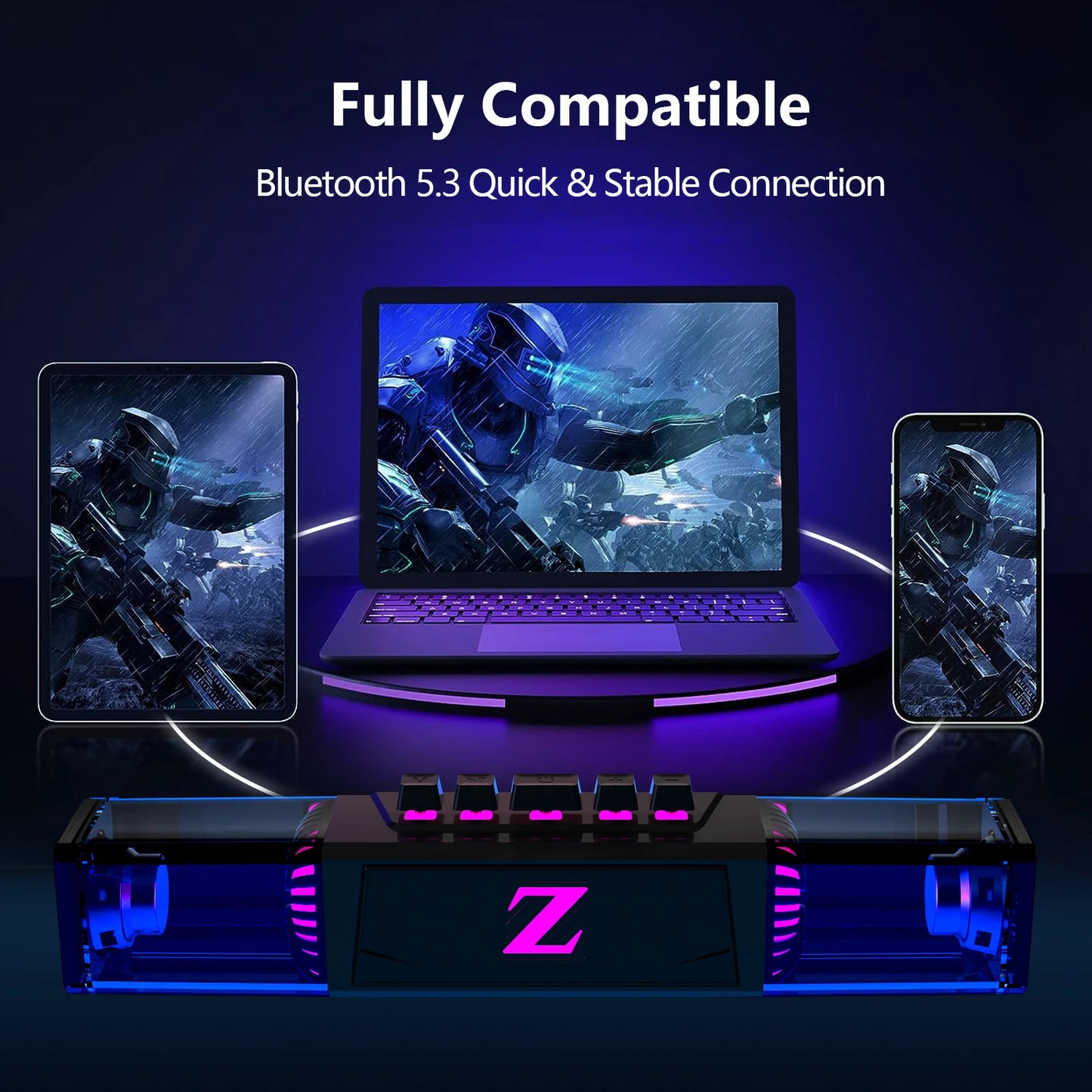 Computer speakers for desktop/laptop with Bluetooth/wired connectivity and dual-mode for gaming/music, featuring microphone. by Reinvent Yourself