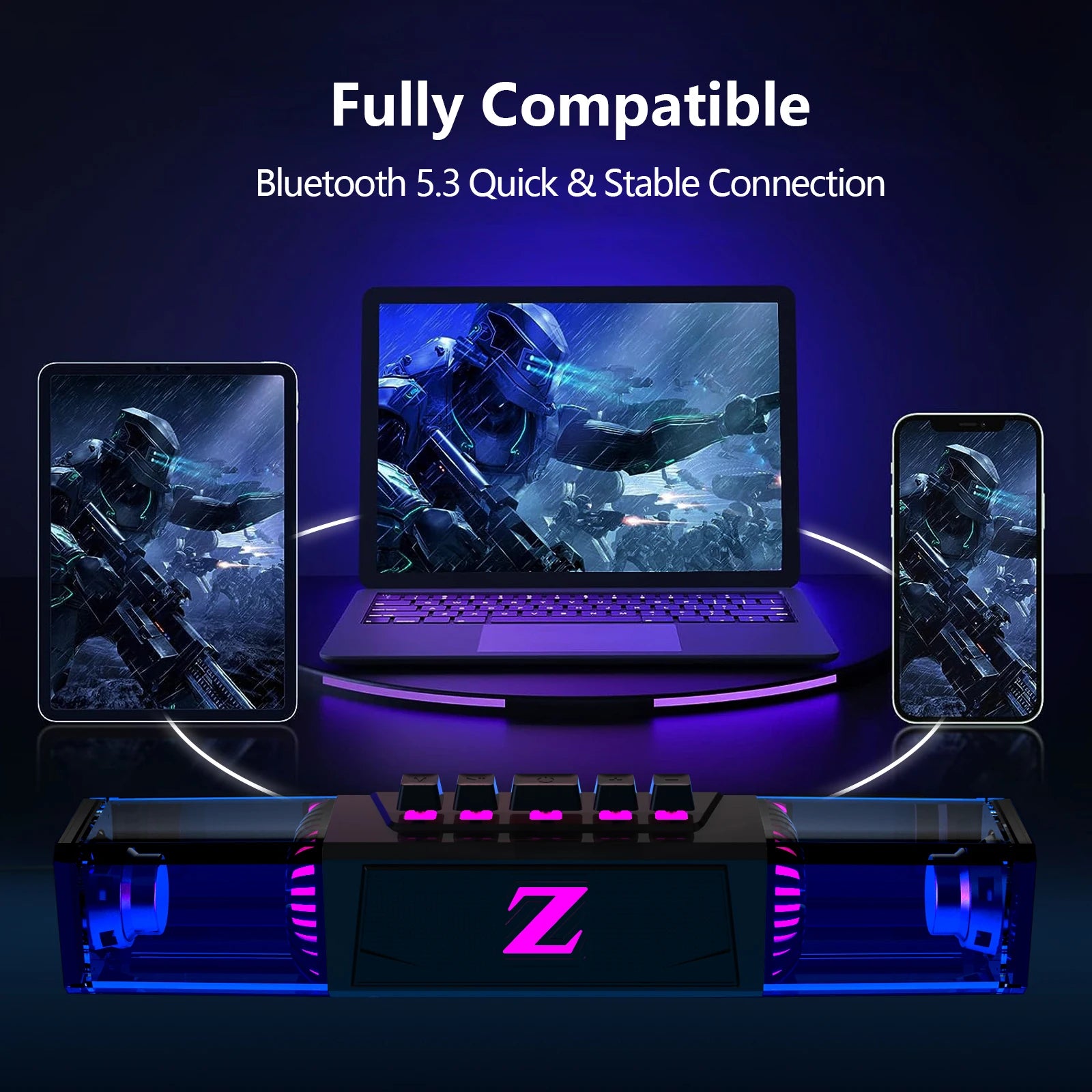 Computer speakers for desktop/laptop with Bluetooth/wired connectivity and dual-mode for gaming/music, featuring microphone. by Reinvent Yourself