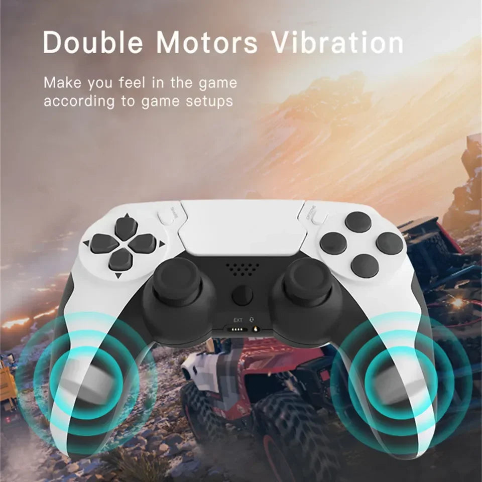 GAMINJA Wireless Controller Bluetooth Gamepad Double Vibration 6Axis Joypad Touchpad Microphone Earphone Port For PS4 PS3 PC by Reinvent Yourself