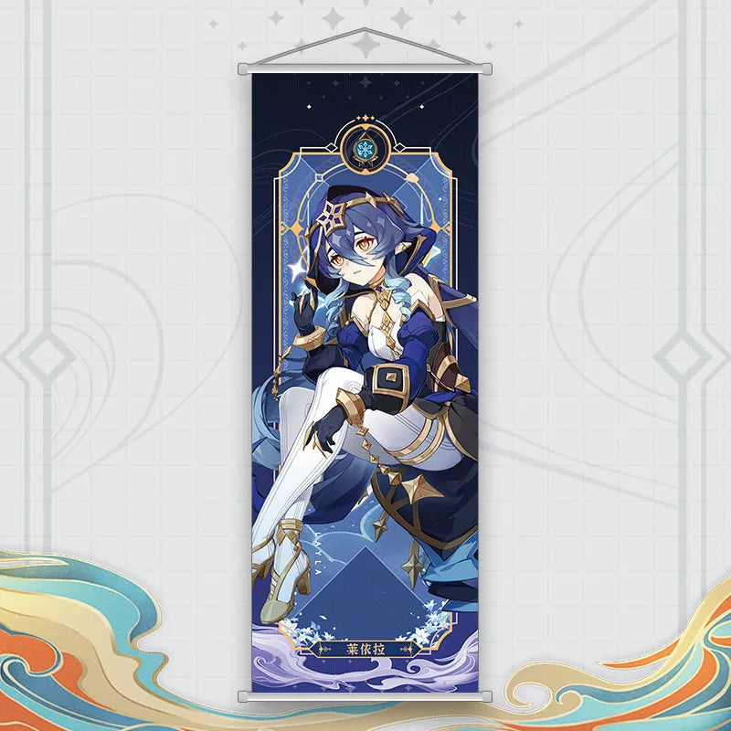 Xiao Yelan Kazuha Hutao Genshin Impact Scroll Canvas Wall Hanging Painting Home Decor Anime Poster Wall Art Room Decoration by Reinvent Yourself