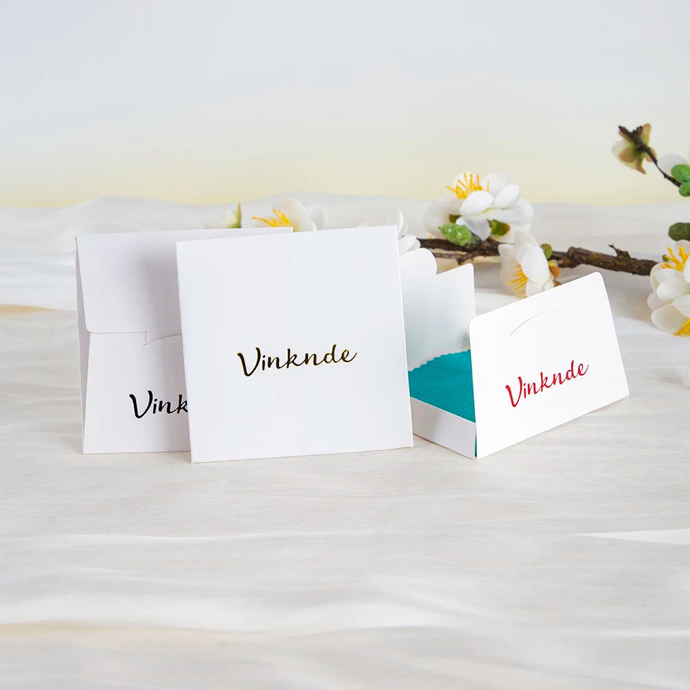 DIY Personalized Polishing Cloths Custom Jewelry Earrings Cleaning Cloth With Logo 8x8cm White Black Paper Individually packaged by Reinvent Yourself