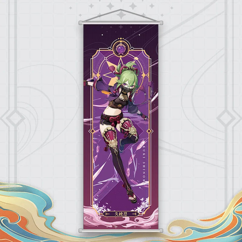 Xiao Yelan Kazuha Hutao Genshin Impact Scroll Canvas Wall Hanging Painting Home Decor Anime Poster Wall Art Room Decoration by Reinvent Yourself
