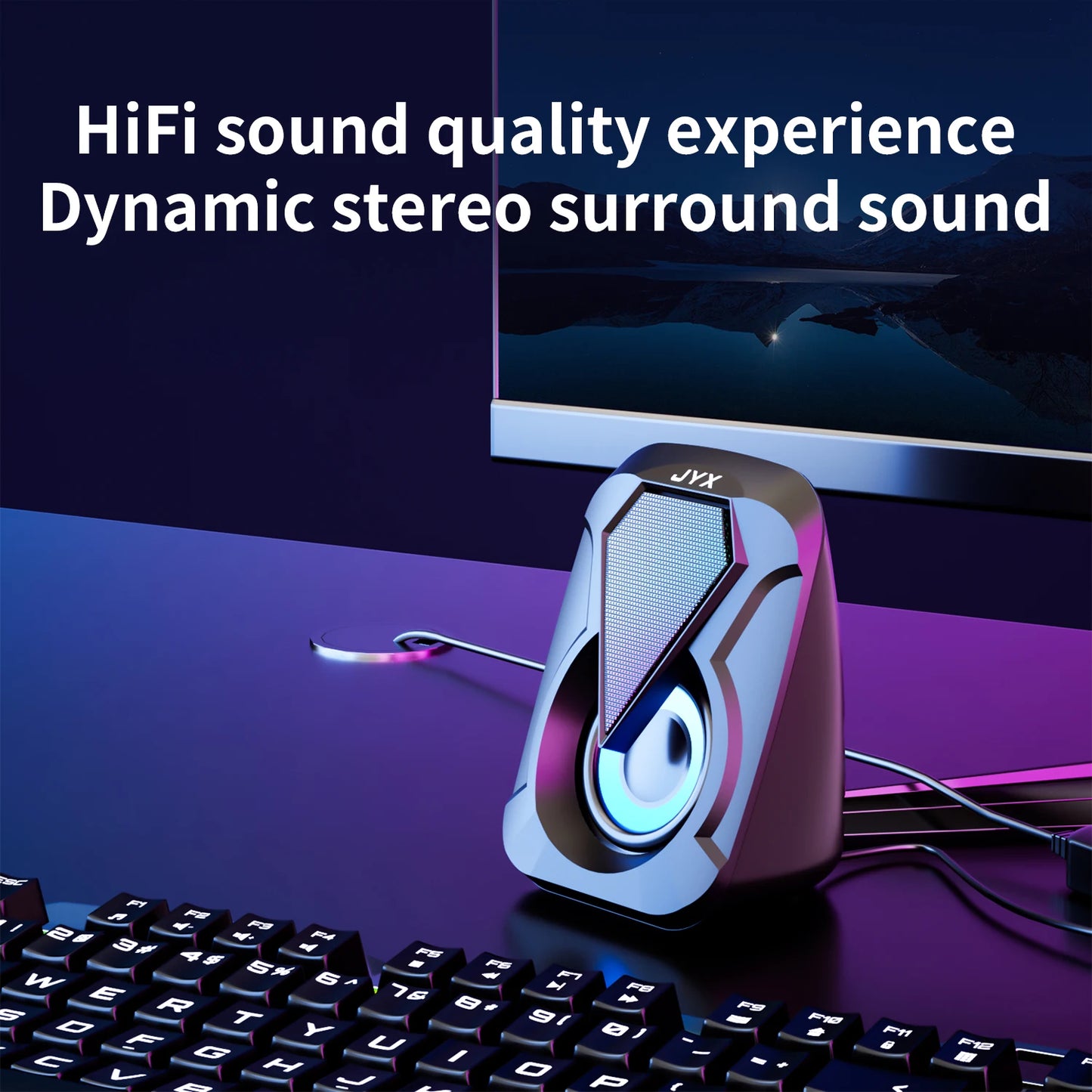 USB Computer Speaker System with USB Subwoofer Mode, USB Low-Frequency Bass, USB Audio Output, and USB Operation—Compatible with Smartphones, Tablets, Laptops, and Game Consoles—Plug-And-Play Setup, Suitable for Pc and Si by Reinvent Yourself