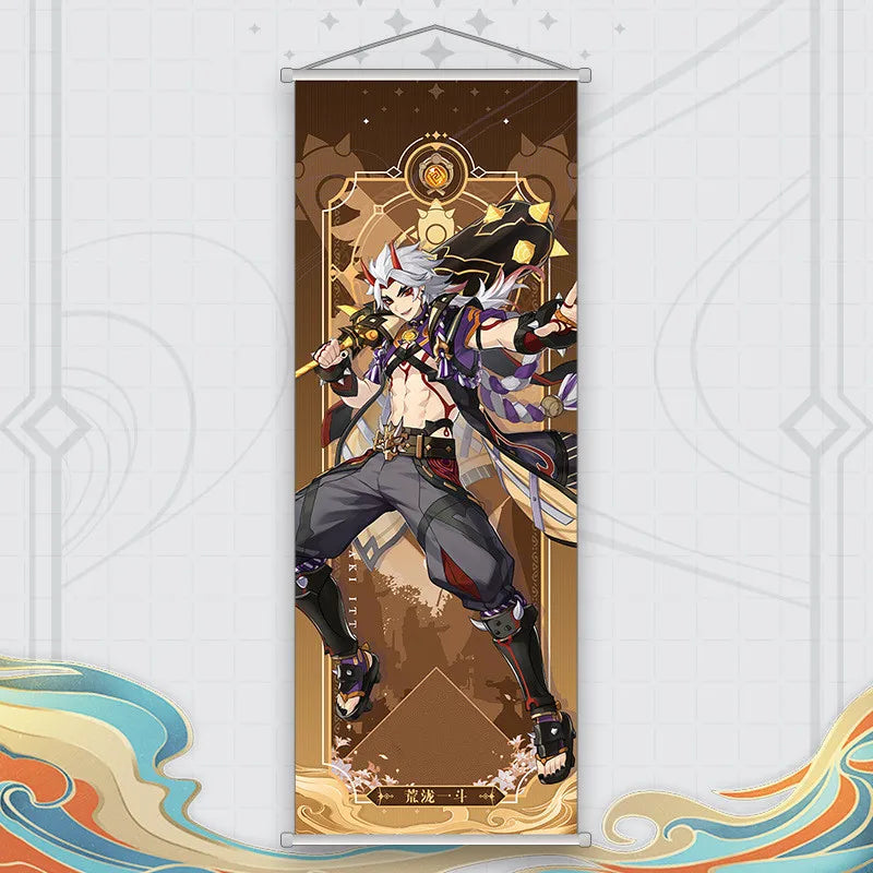 Xiao Yelan Kazuha Hutao Genshin Impact Scroll Canvas Wall Hanging Painting Home Decor Anime Poster Wall Art Room Decoration by Reinvent Yourself