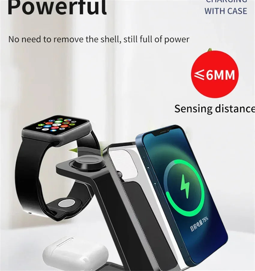 30W 3 In 1 Wireless Charger Stand Dock For iPhone 15 14 13 12 11 XS Apple Watch 8 7 AirPods Induction Fast Charging Station by Reinvent Yourself