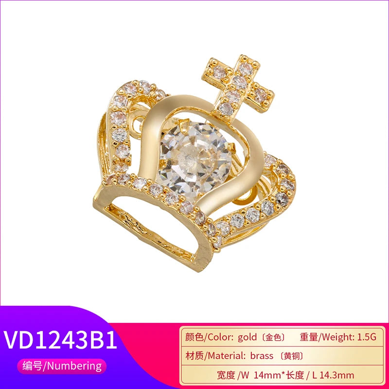 ZHUKOU whale charms for jewelry making crown pendants for handmade jewelry making supplies accessories wholesale VD1247 by Reinvent Yourself