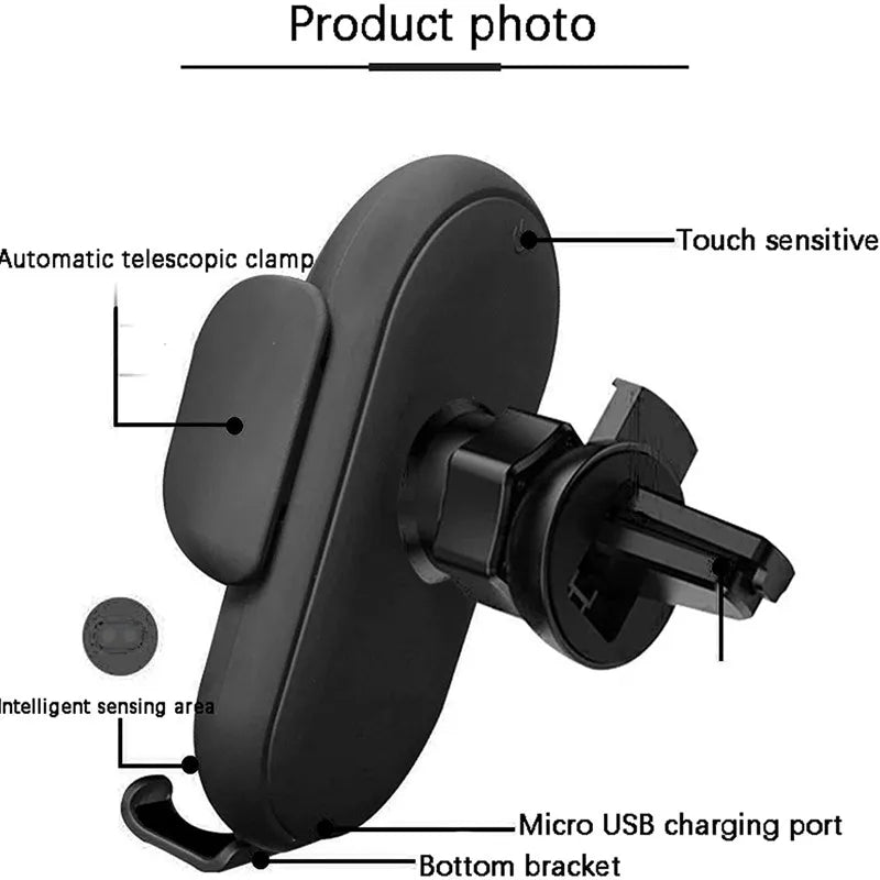 Wireless Charger Car Mount for Air Vent Mount Car Phone Holder Rotating Intelligent Infrared Fast Wireless Charging Charger by Reinvent Yourself