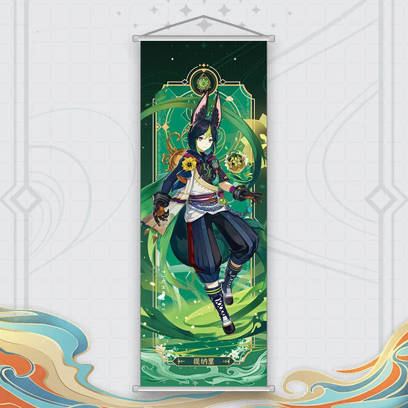 Xiao Yelan Kazuha Hutao Genshin Impact Scroll Canvas Wall Hanging Painting Home Decor Anime Poster Wall Art Room Decoration by Reinvent Yourself