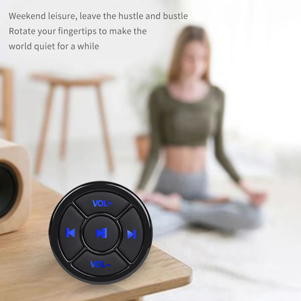 Wireless Bluetooth 5.0 Remote Controller Media Button Car Motorcycle Bike Steering Wheel Music Play for IOS Android Phone Tablet by Reinvent Yourself