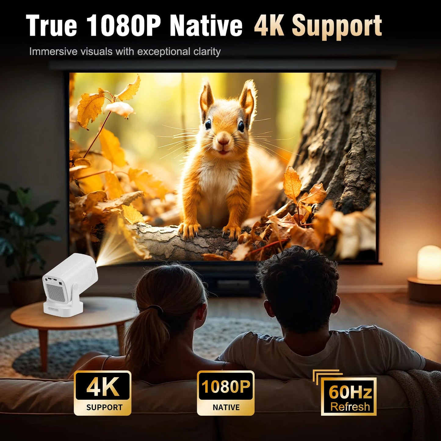 Magcubic HY310 Auto Focus Projector 1080P Native 4K 330ANSI Android 11 WiFi6 BT5.4 Mini Outdoor Movie Projector with Air Mouse by Reinvent Yourself